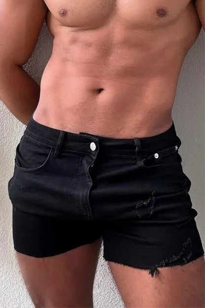 Black Denim Short Shorts