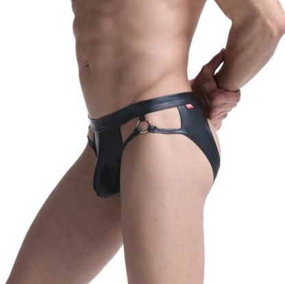 Open Back Premium Leather Jockstrap